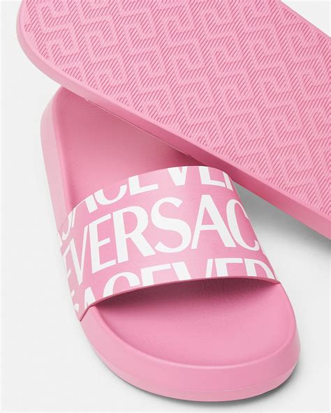 versace slides womens rhinestone|Versace allover slides.